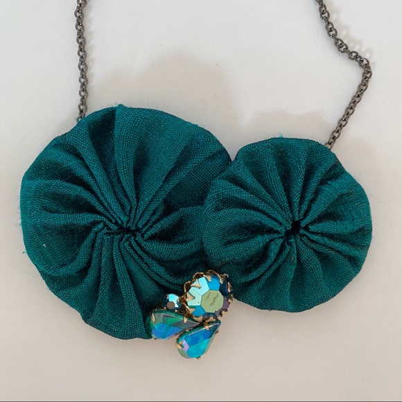 Jewelry - Statement Handmade Fabric Floral Necklace